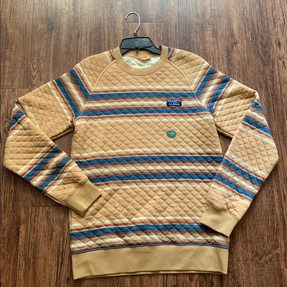 LL Bean Quiled Sweater Crewneck Men’s Small NWT